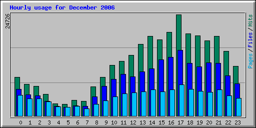 Hourly usage for December 2006