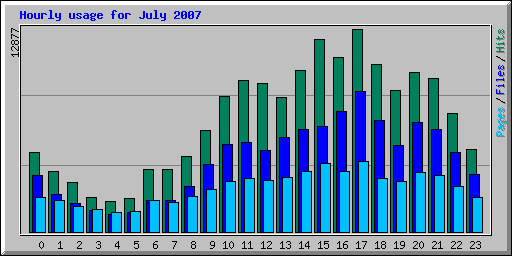 Hourly usage for July 2007